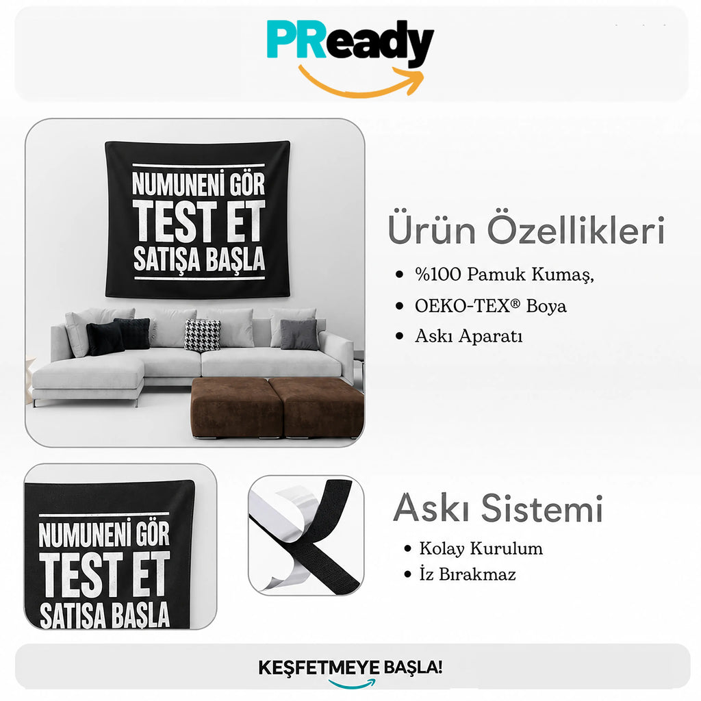Print on Demand Duvar Örtüsü Numunesi