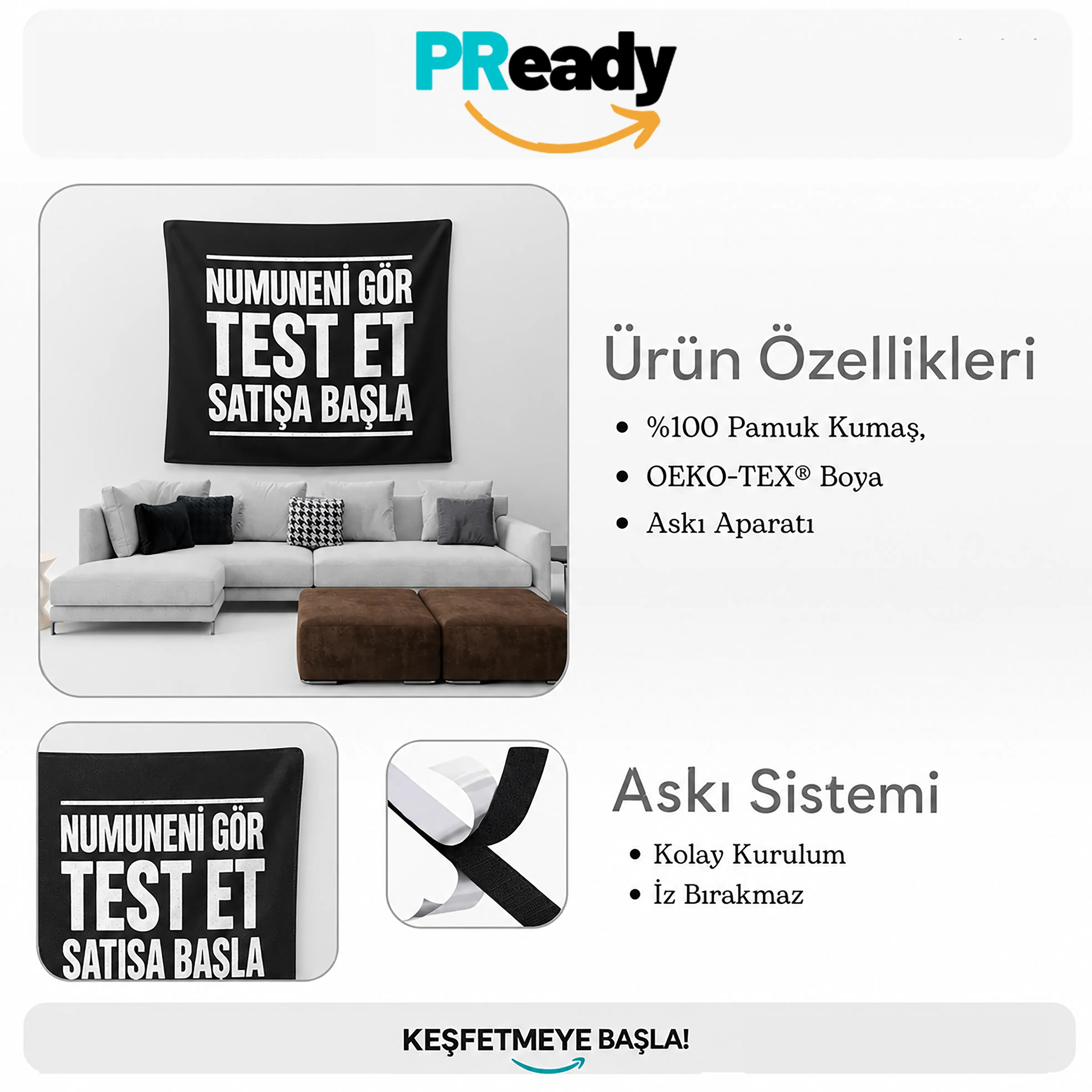 Print on Demand Duvar Örtüsü Numunesi